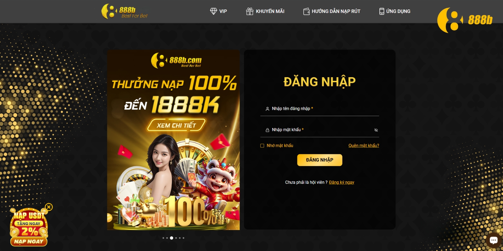 Hướng dẫn đăng nhập 888B chi tiết