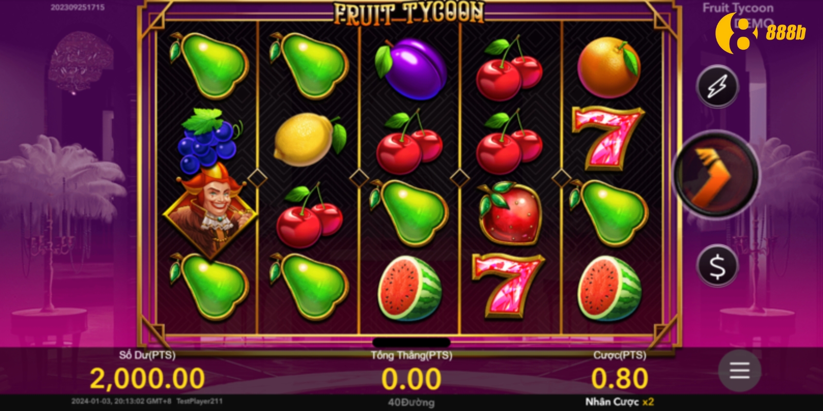 Một số quy luật cần biết khi chơi xèng hoa quả 888B