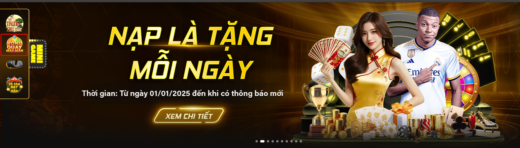 Click vào biểu tượng mũi tên ở bên trái màn hình, sau đó chọn biểu tượng được tô khung đỏ để kết nối vào Mini Game.